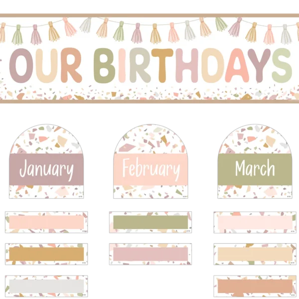 Terrazzo Tones Our Birthdays Mini Bulletin Board