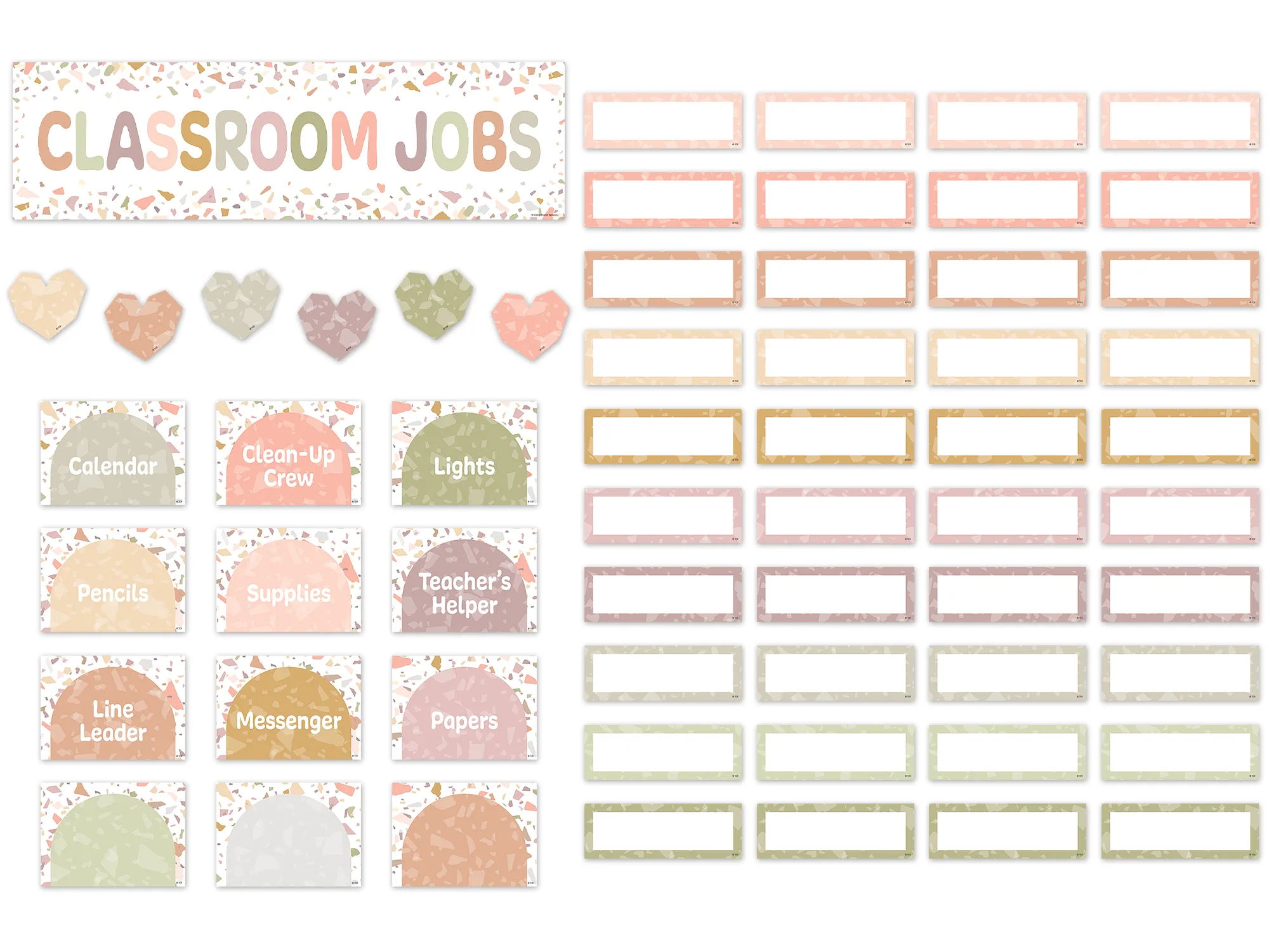 Terrazzo Tones Classroom Jobs Mini Bulletin Board - Image 2