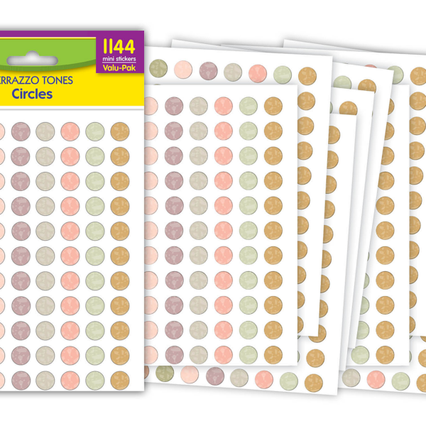 Terrazzo Tones Circles Mini Stickers Valu-Pak