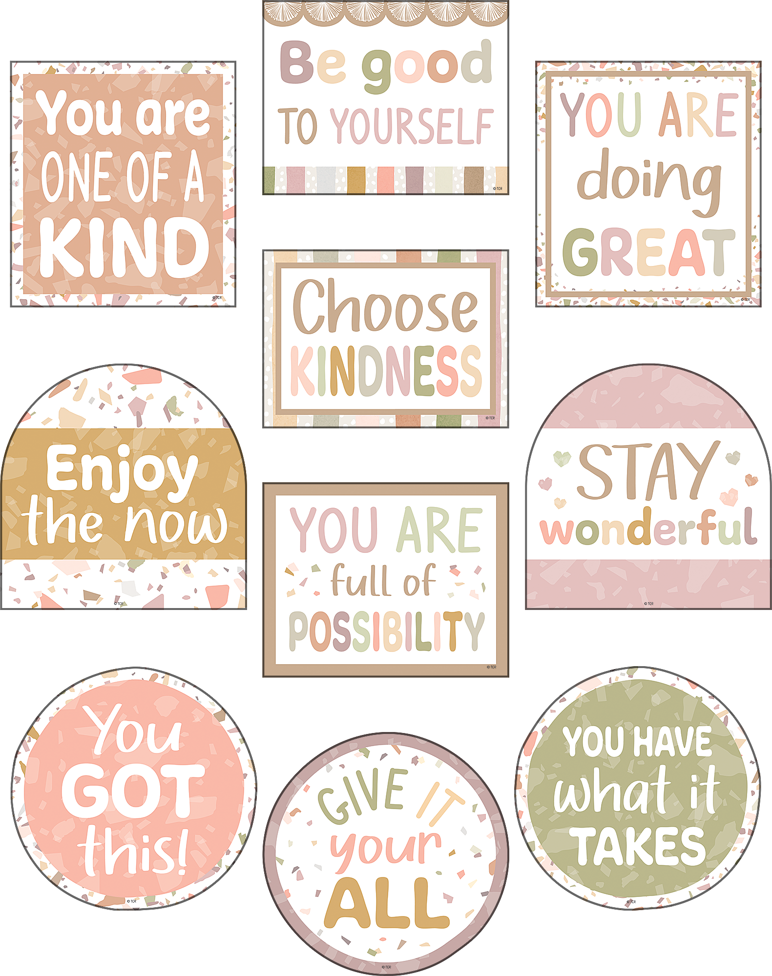 Terrazzo Tones Positive Sayings Accents