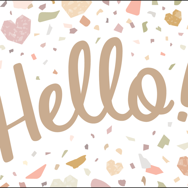 Terrazzo Tones Hello Postcards