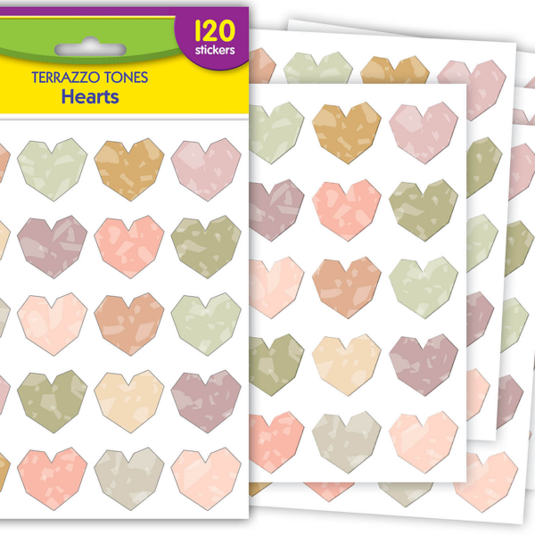 Terrazzo Tones Hearts Stickers
