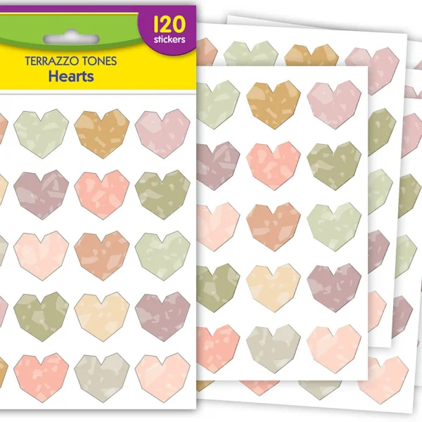 Terrazzo Tones Hearts Stickers