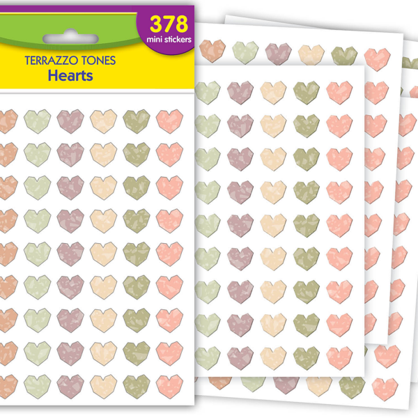 Terrazzo Tones Hearts Mini Stickers