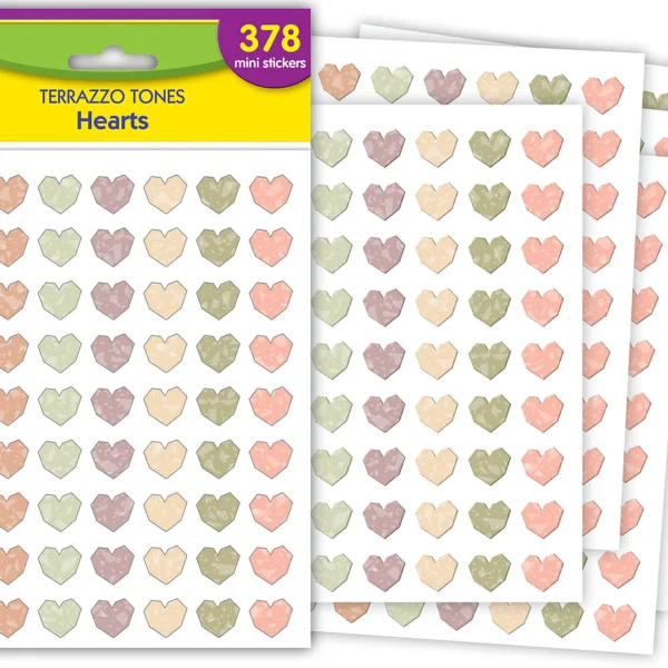 Terrazzo Tones Hearts Mini Stickers