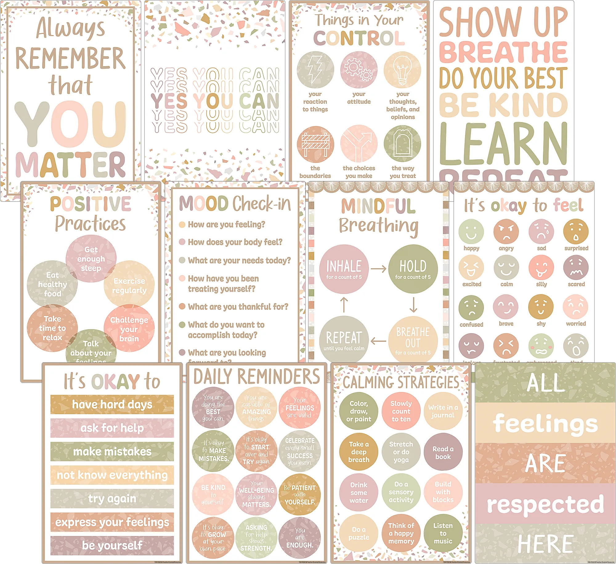 Terrazzo Tones Positive Practices Small Poster Pack