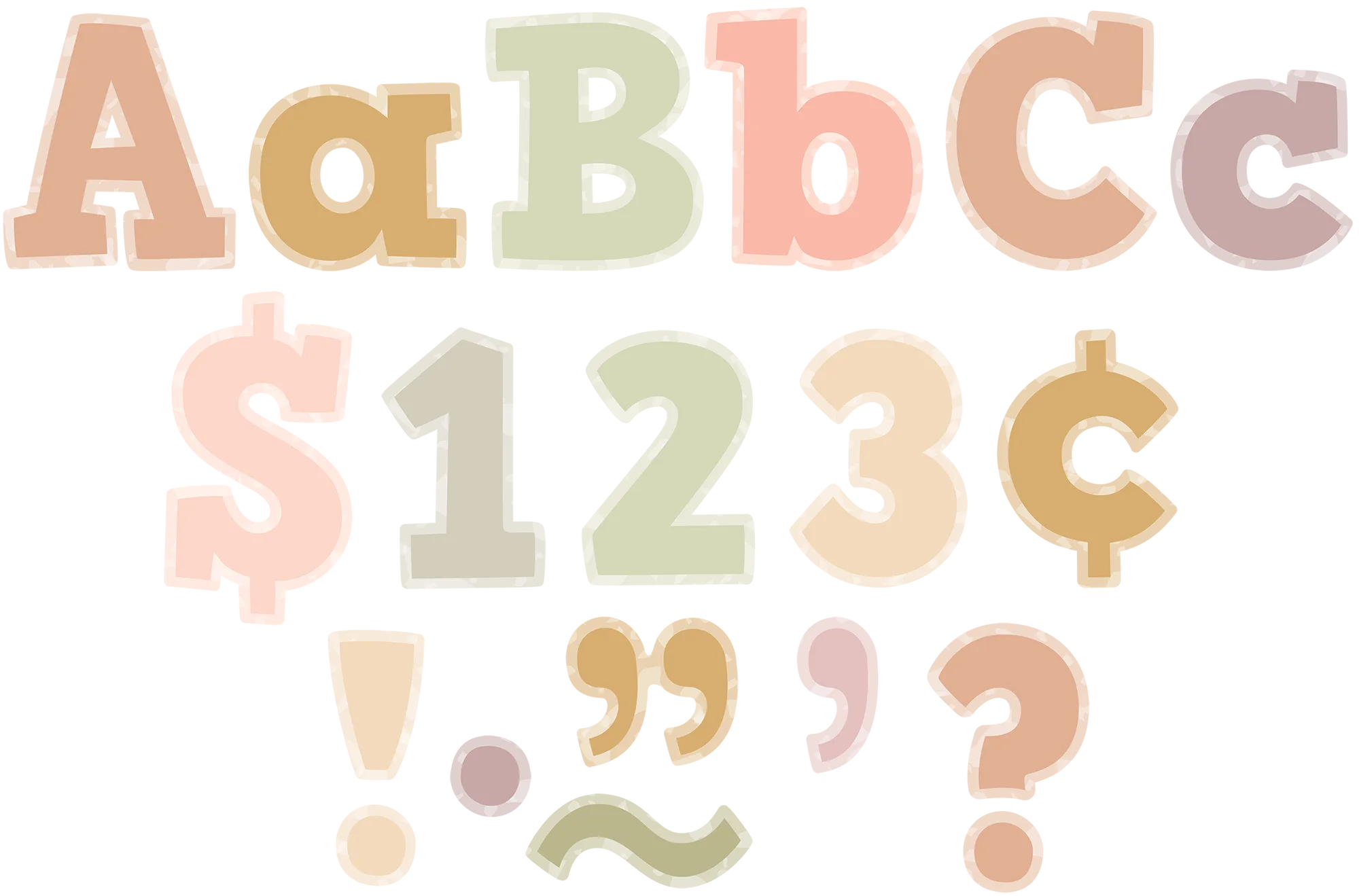 Terrazzo Tones Bold Block 4" Letters Combo Pack