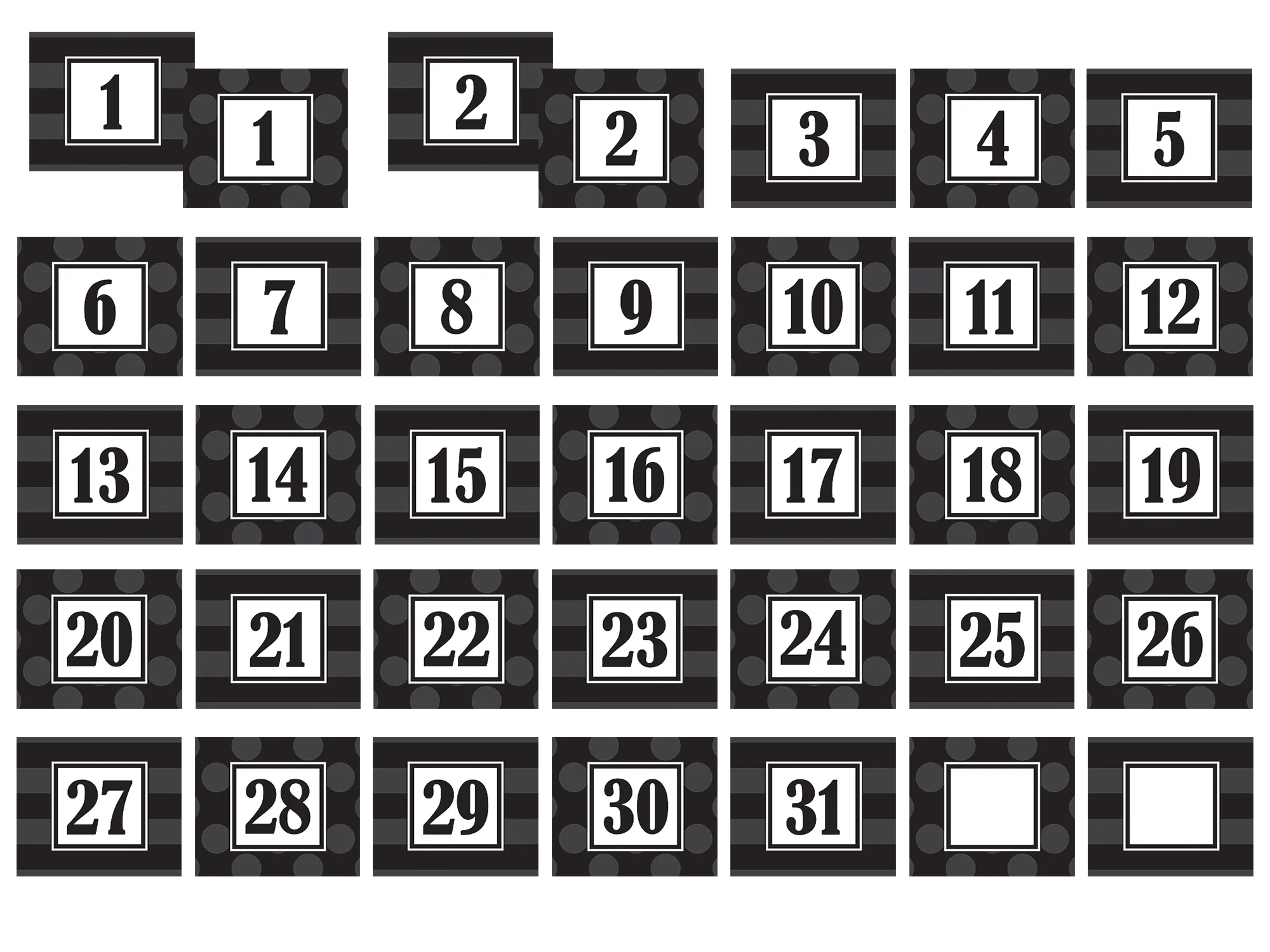 Black Sassy Solids Double-Sided Calendar Cards - Image 2