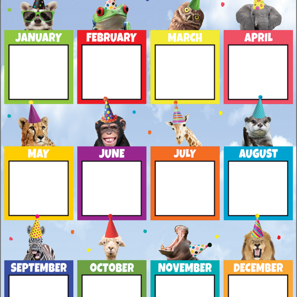 Go Wild Animals Happy Birthday Chart