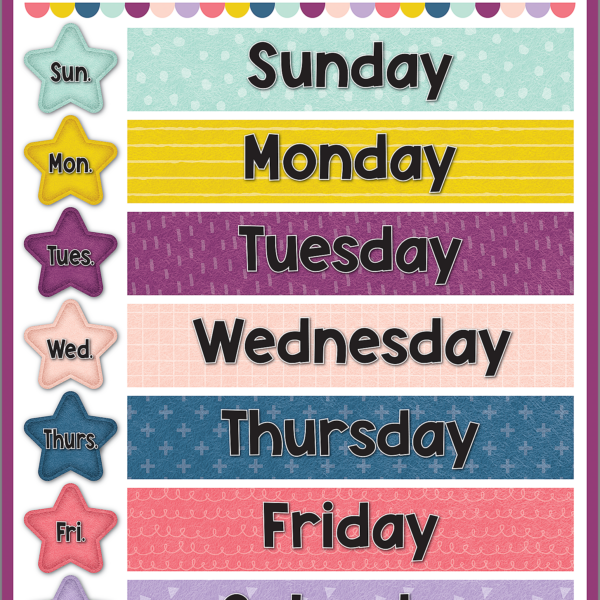 Oh Happy Day Days of the Week Chart