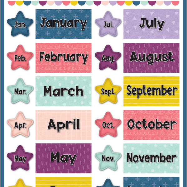 Oh Happy Day Months of the Year Chart