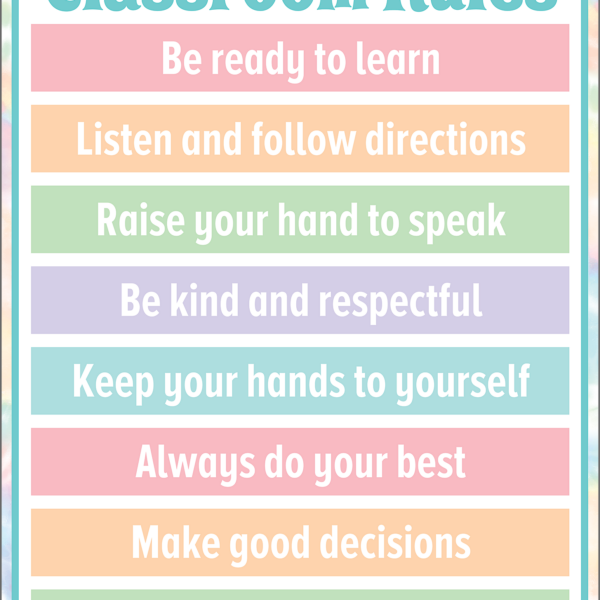 Pastel Pop Classroom Rules Chart