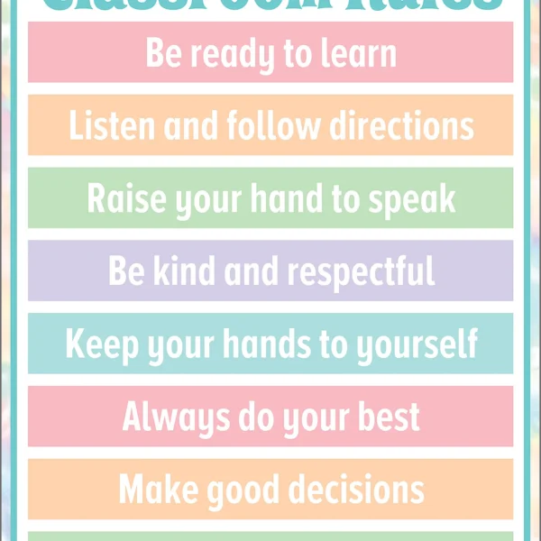 Pastel Pop Classroom Rules Chart