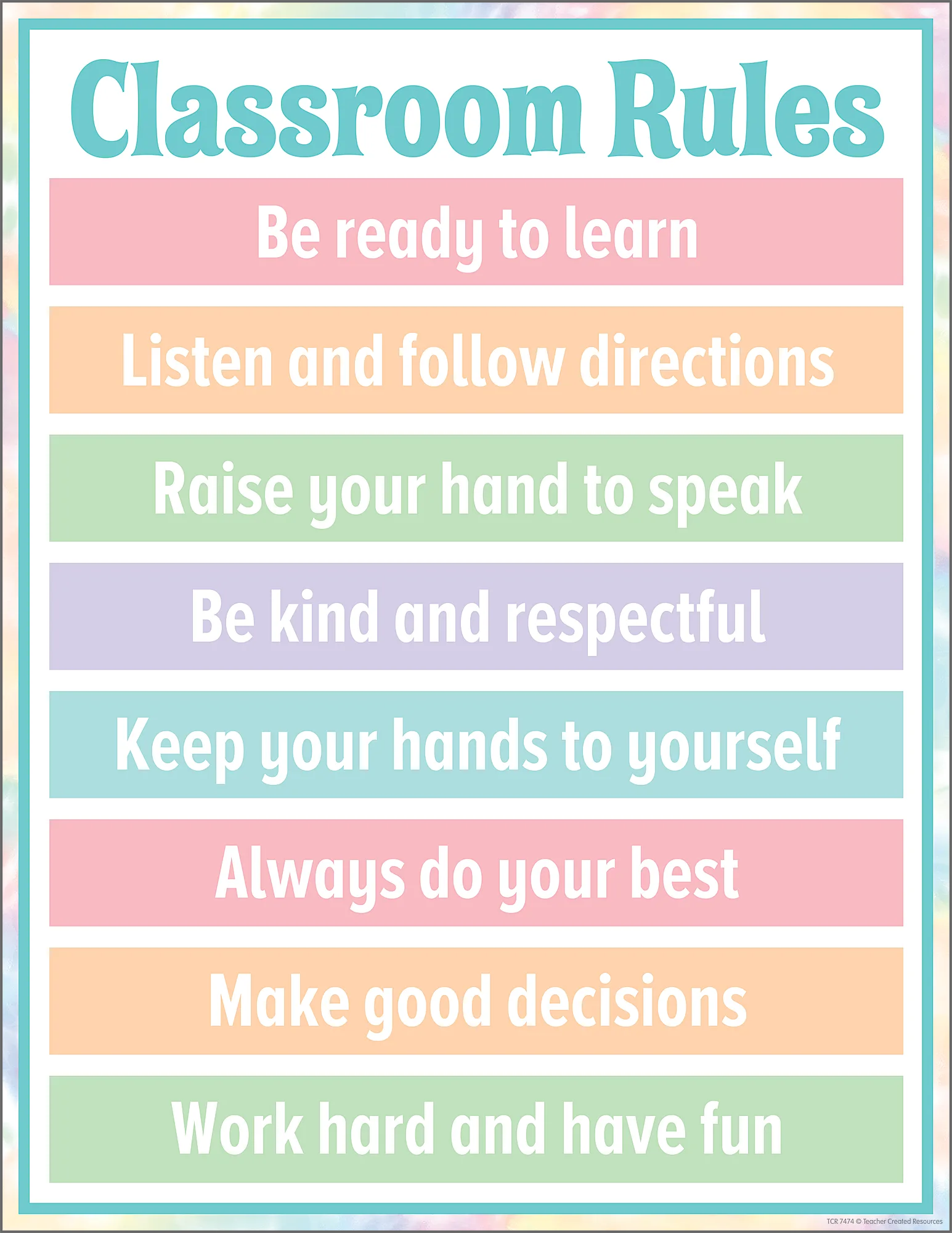 Pastel Pop Classroom Rules Chart