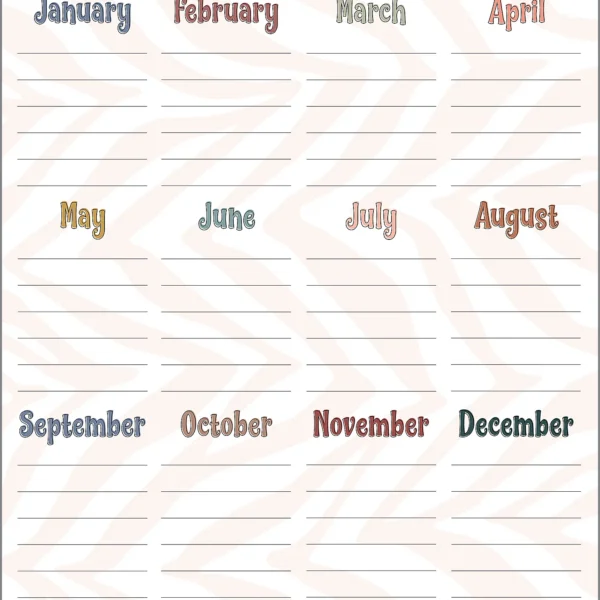Wonderfully Wild Happy Birthday Chart