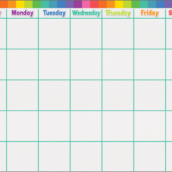 Colorful Calendar Write-On/Wipe-Off Chart