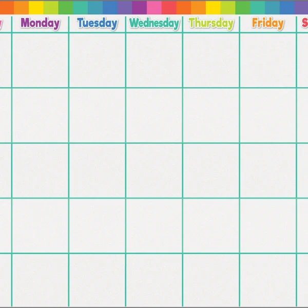 Colorful Calendar Write-On/Wipe-Off Chart