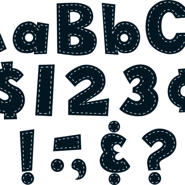 Black Stitch 4" Fun Font Letters