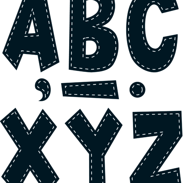Black Stitch 7" Fun Font Letters