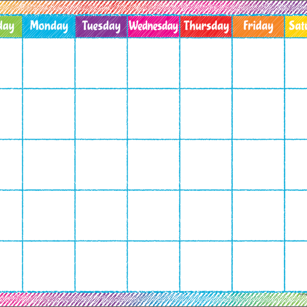 Colorful Scribble Calendar Chart