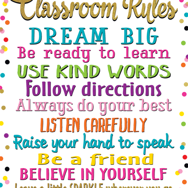 Confetti Classroom Rules Chart