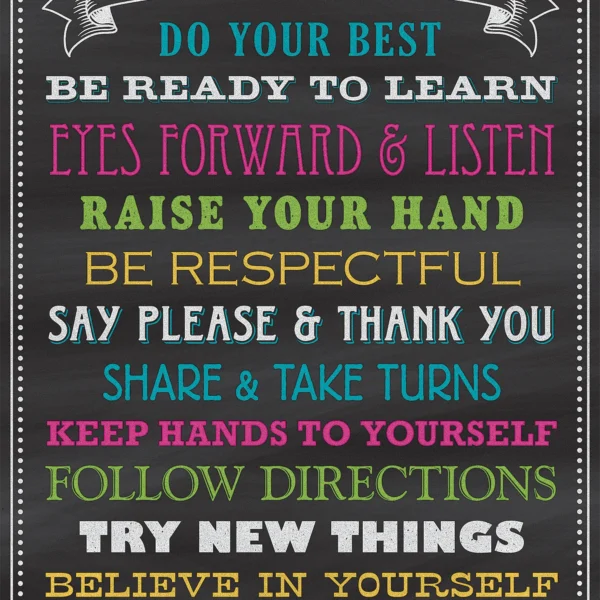 Chalkboard Brights Classroom Rules Chart