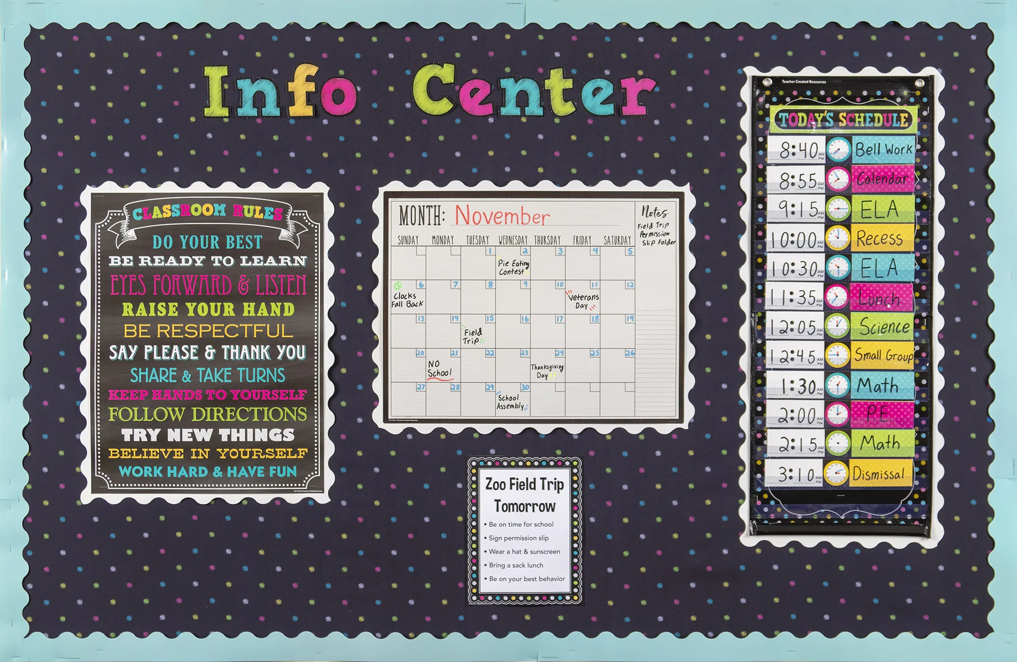 Chalkboard Brights Classroom Rules Chart - Image 2