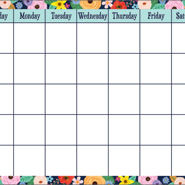 Wildflowers Calendar Chart