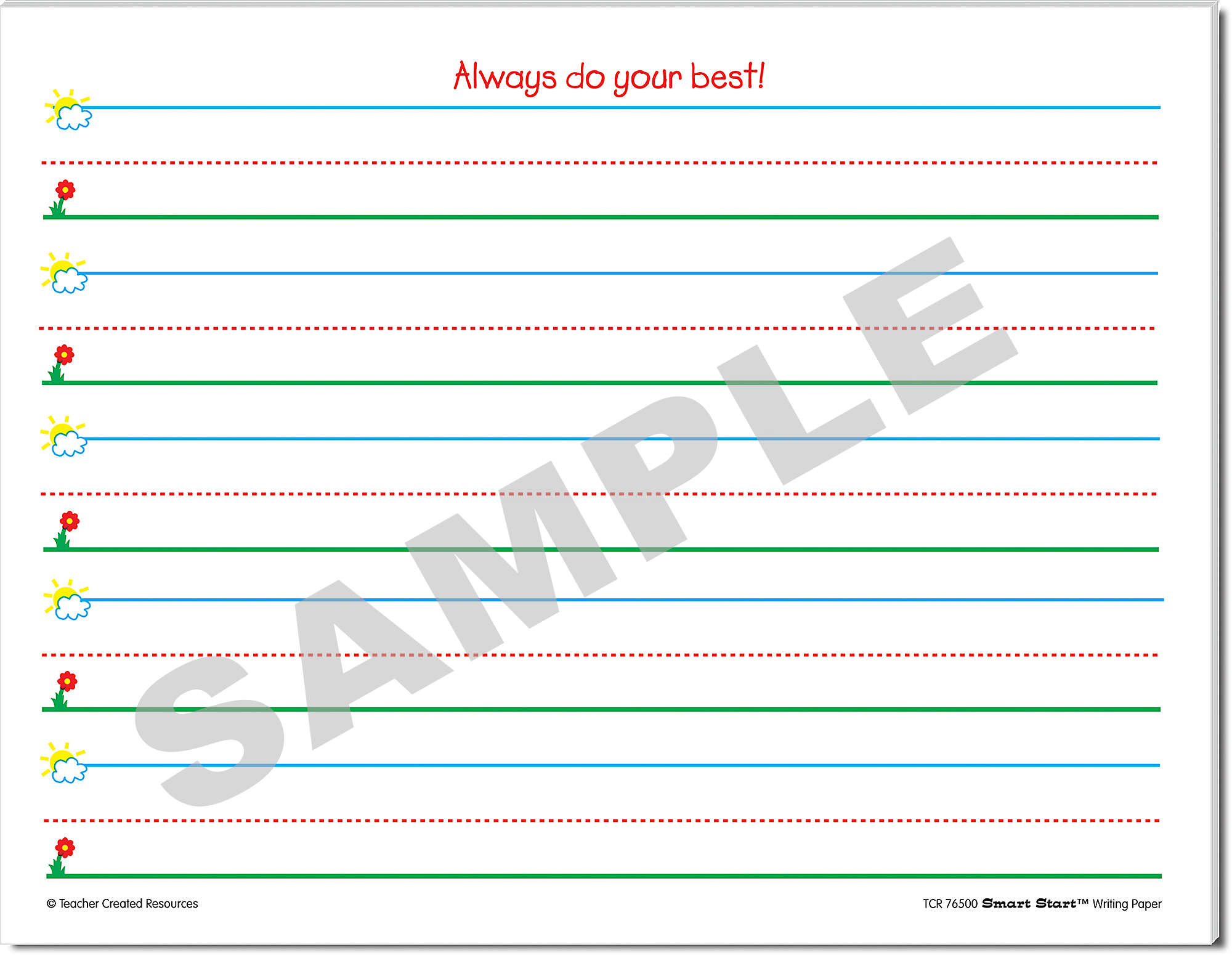 Smart Start K-1 Writing Paper: 40 sheet tab
