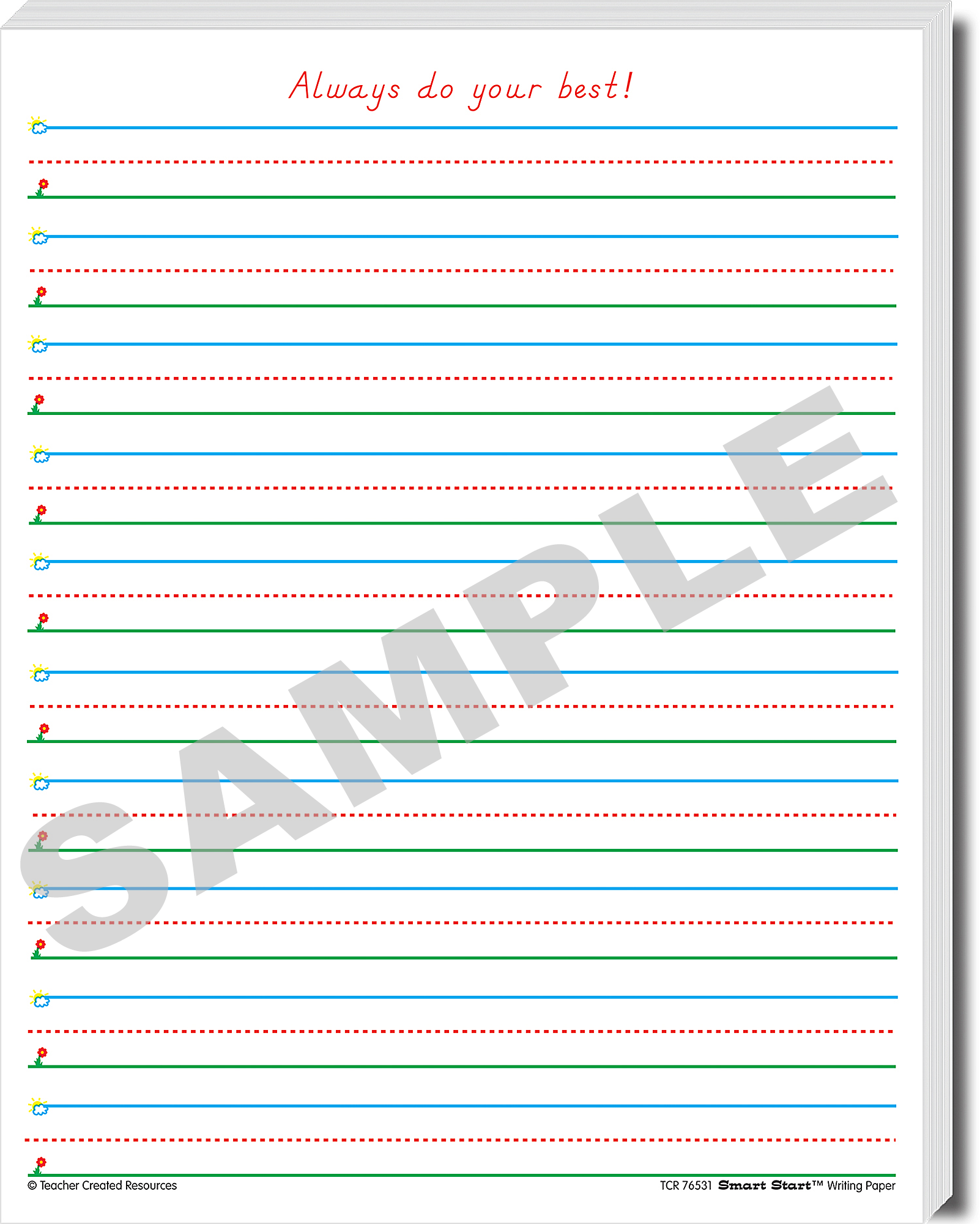 Smart Start 1-2 Writing Paper: 100 she
