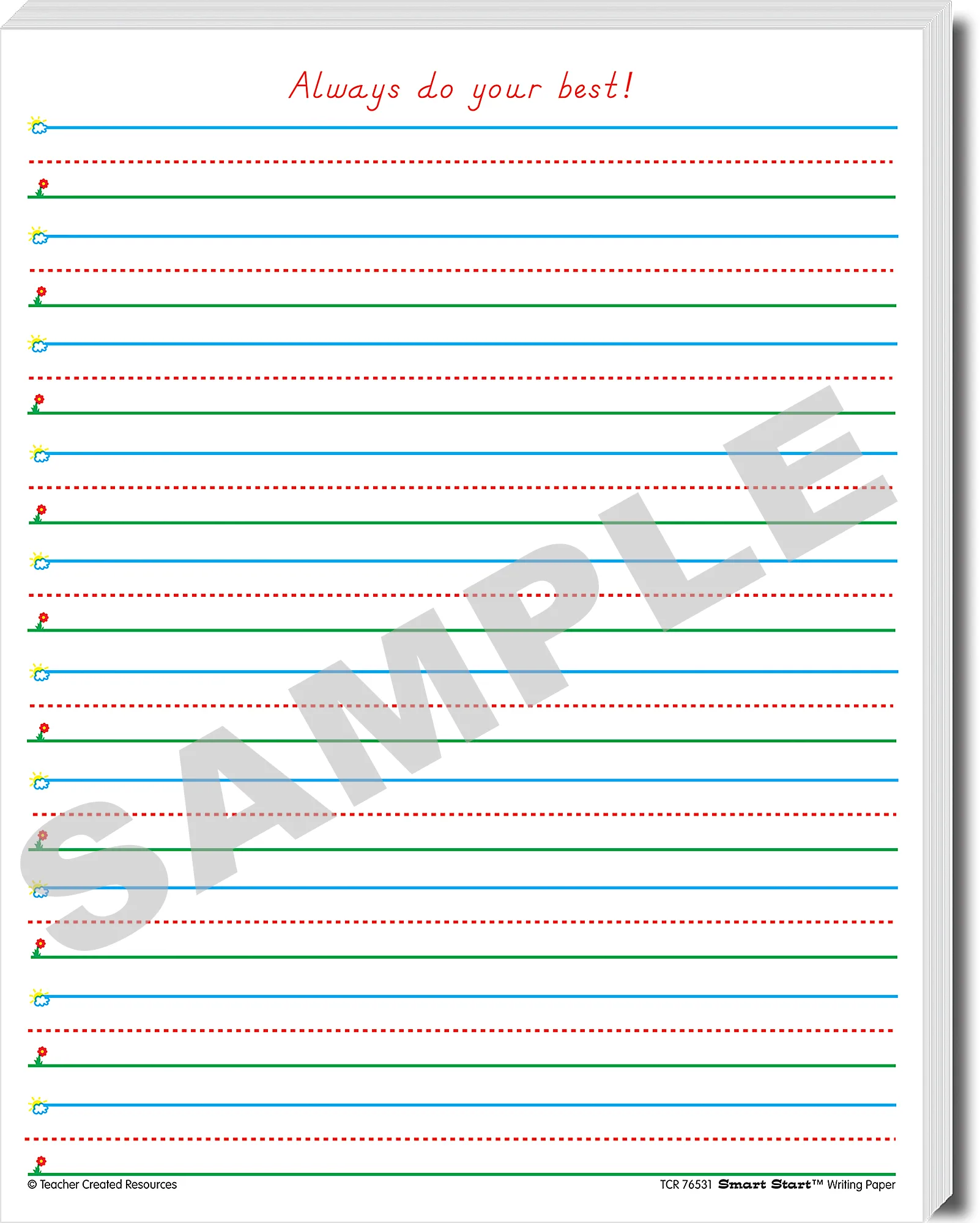 Smart Start 1-2 Writing Paper: 100 she