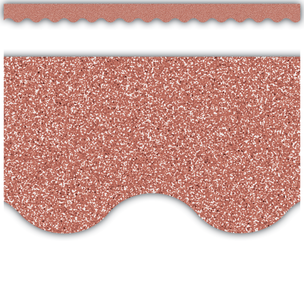 Rose Gold Glitz Scalloped Border Trim