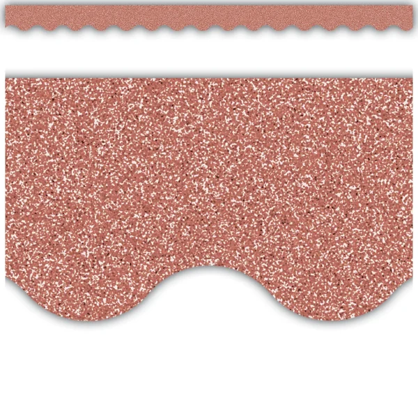 Rose Gold Glitz Scalloped Border Trim
