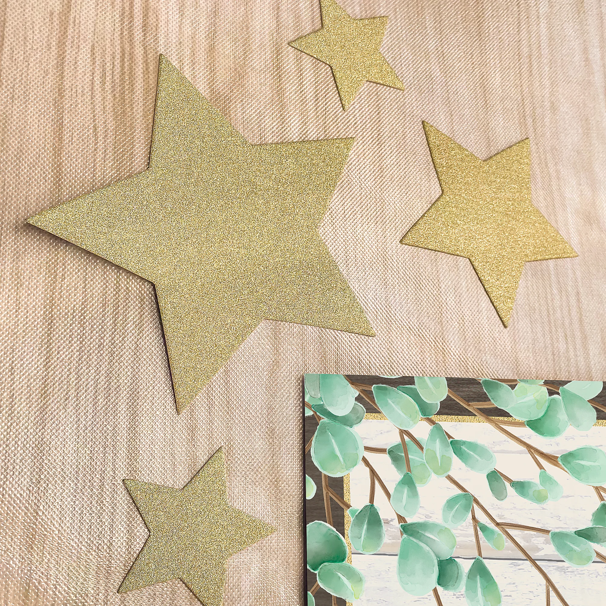 Gold Glitz Stars Accents - Assorted Sizes - Image 2