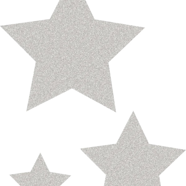 Silver Glitz Stars Accents - Assorted Sizes