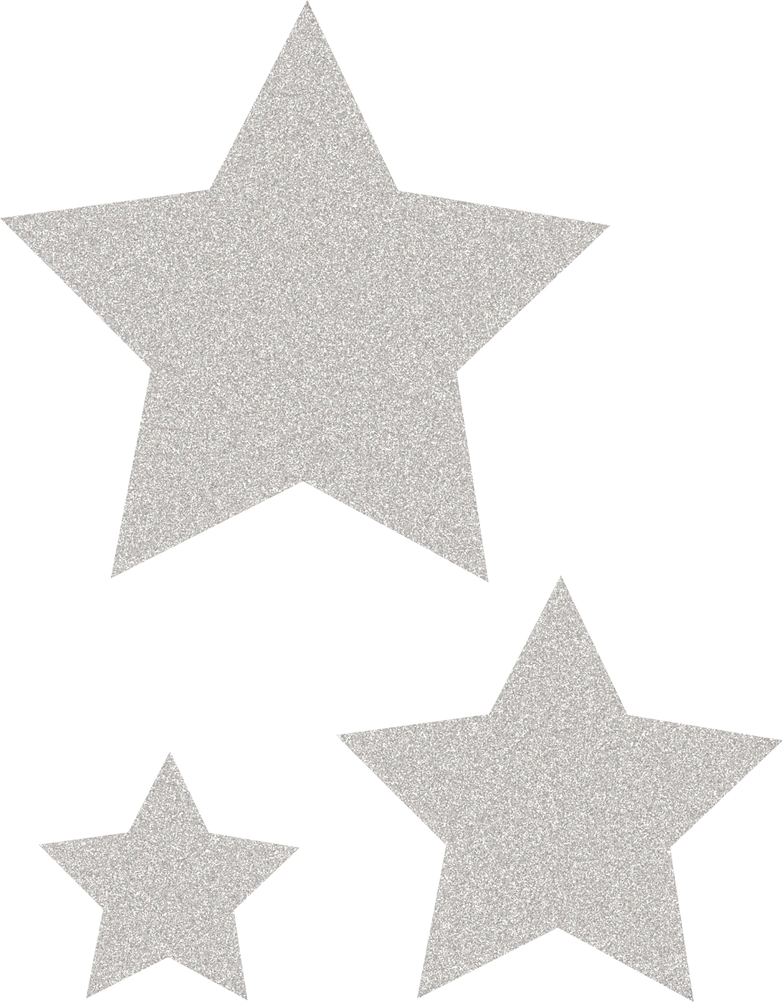 Silver Glitz Stars Accents - Assorted Sizes