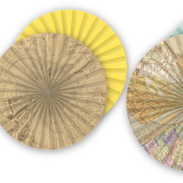 Travel the Map Hanging Paper Fans