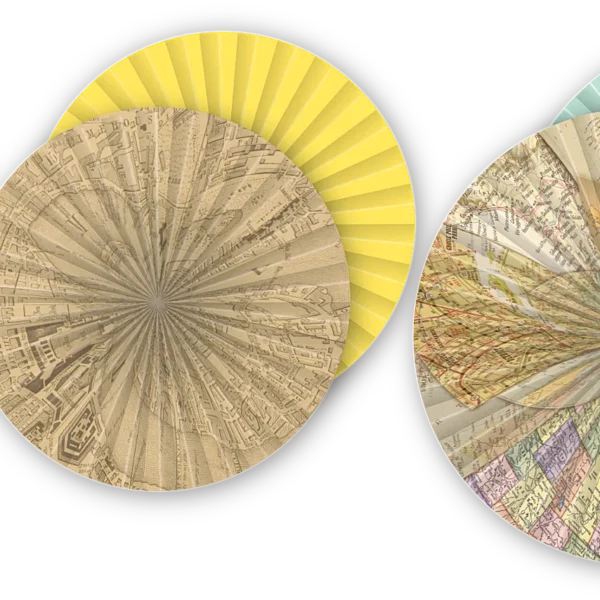 Travel the Map Hanging Paper Fans
