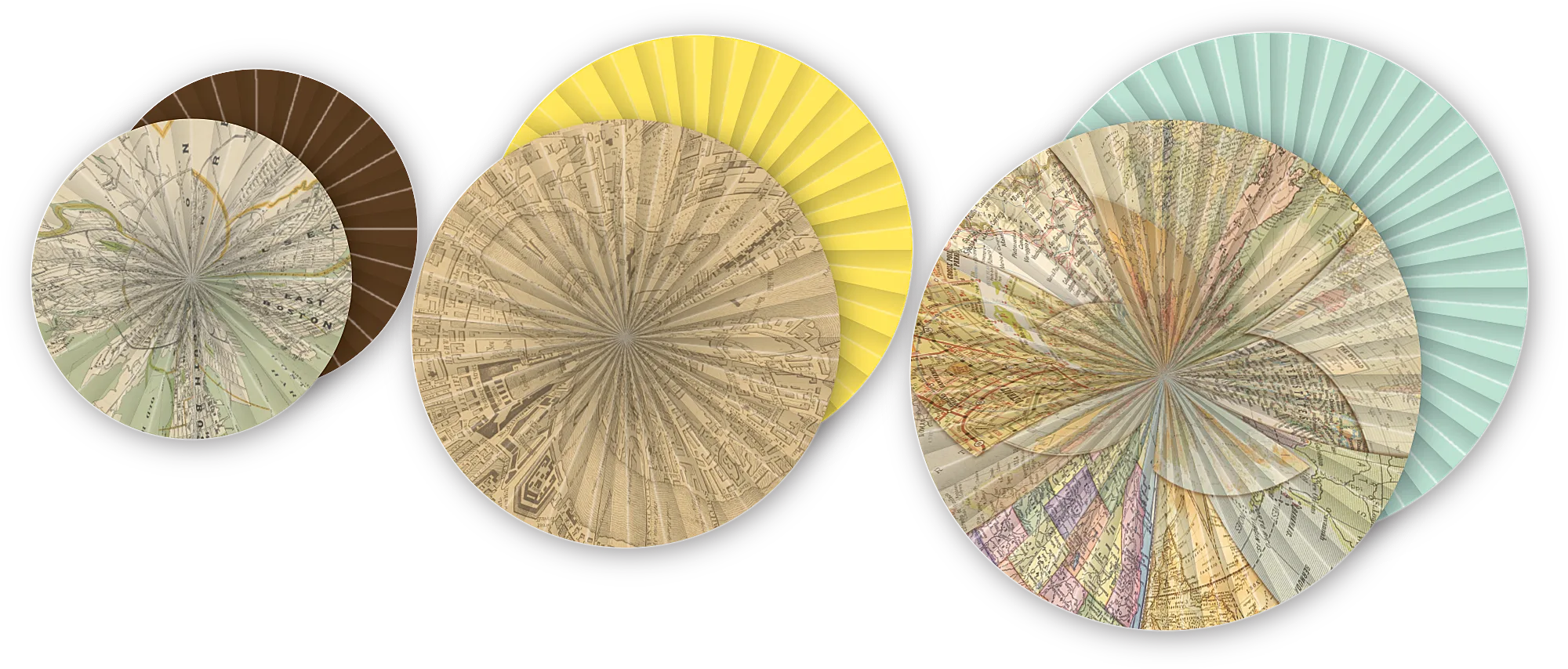 Travel the Map Hanging Paper Fans