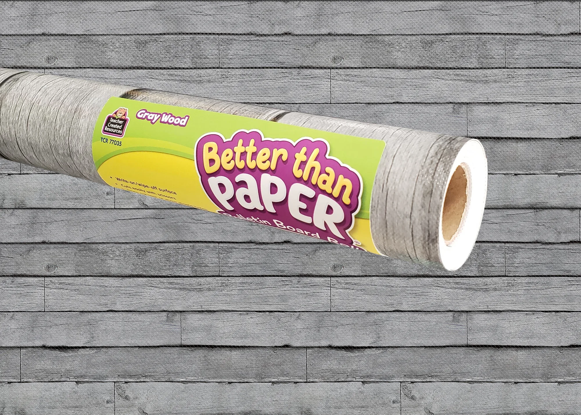 Gray Wood Better Than Paper Bulletin Board Rol