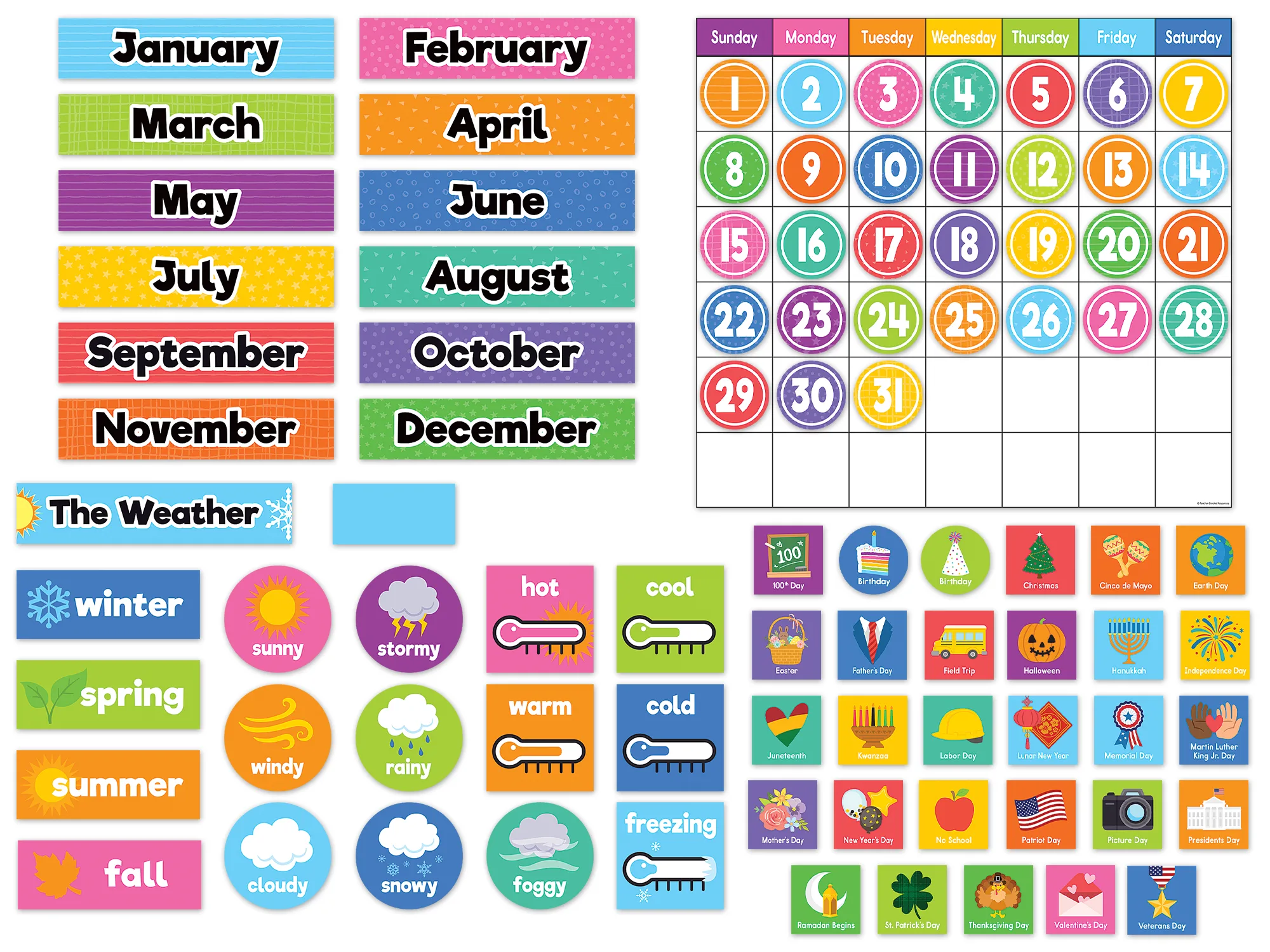 Colorful Magnetic Calendar Set - Image 2