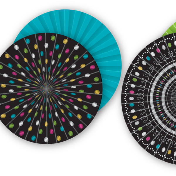 Chalkboard Brights Hanging Paper Fans