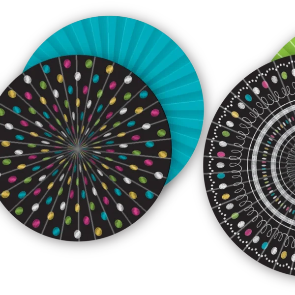 Chalkboard Brights Hanging Paper Fans