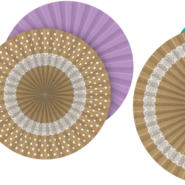 Shabby Chic Burlap Hanging Paper Fans