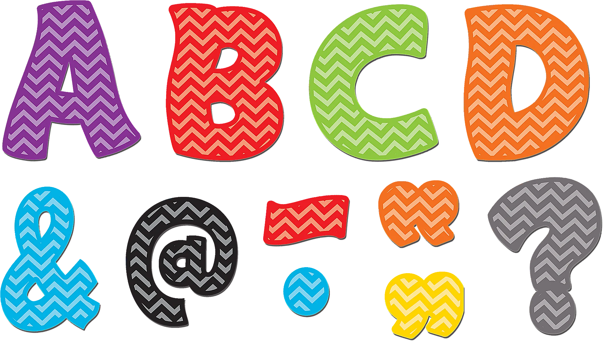 Chevron Funtastic Font 3" Magnetic Letters