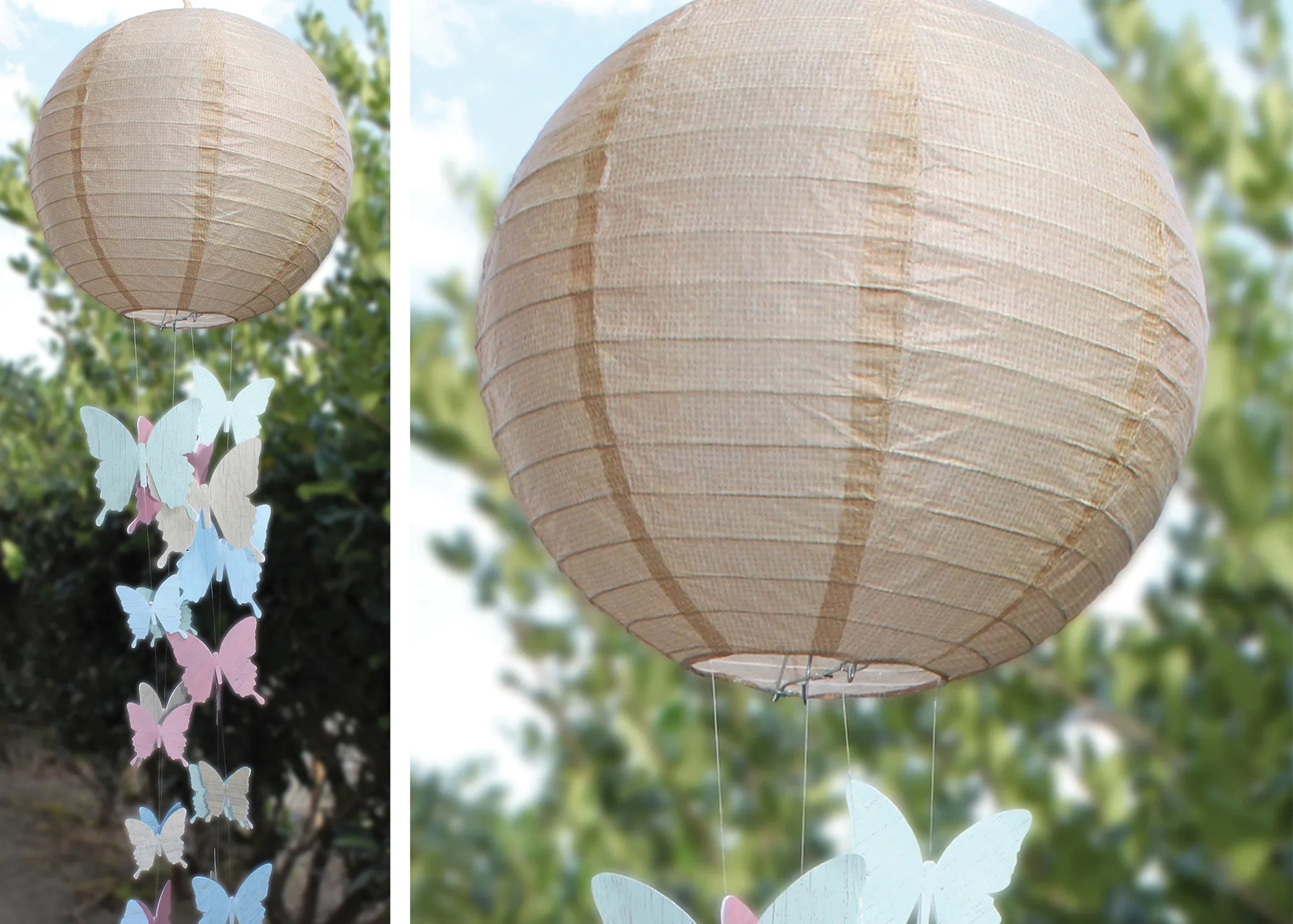 Burlap Paper Lanterns - Image 2