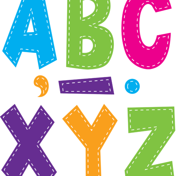 Multi Bright Stitch 7" Fun Font Letters