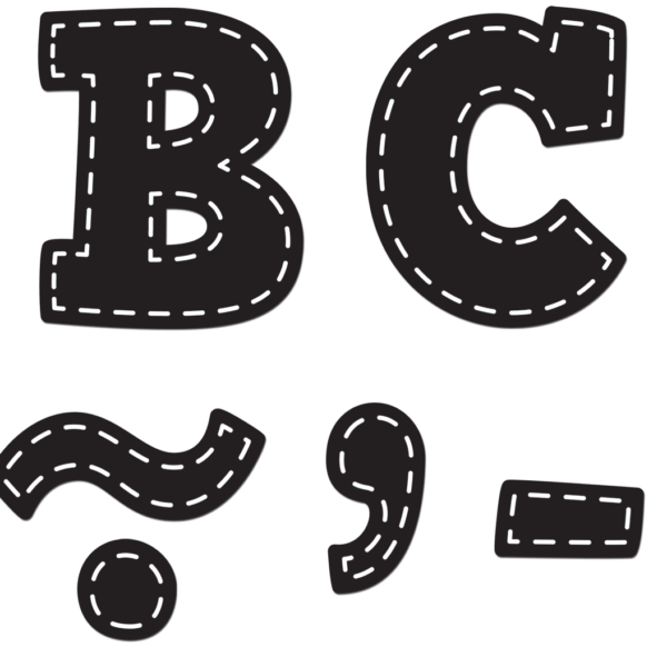 Black Stitch Bold Block 3" Magnetic Letters