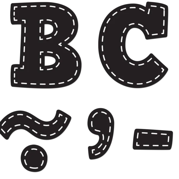 Black Stitch Bold Block 3" Magnetic Letters