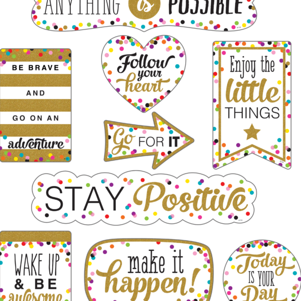 Clingy Thingies: Confetti Positive Sayings Accent